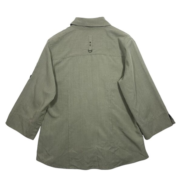 3/4 sleeve button down womens blouse green size large MARIE CLAIRE - Picture 3 of 16